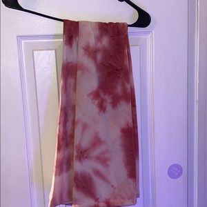 Pink and white bell bottom leggings